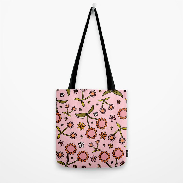 Cherry Flower Print Tote Bag Gallery Image 2