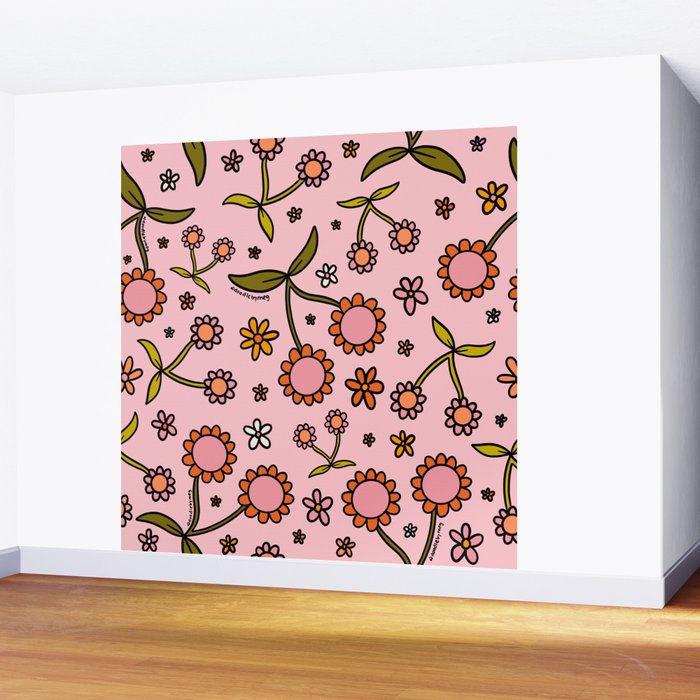 Cherry Flower Print Wall Mural Gallery Image 2