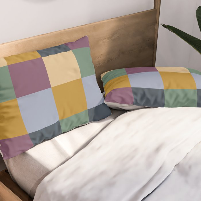 Bold Retro Checks Pattern - Large XIV Pillow Sham Gallery Image 2