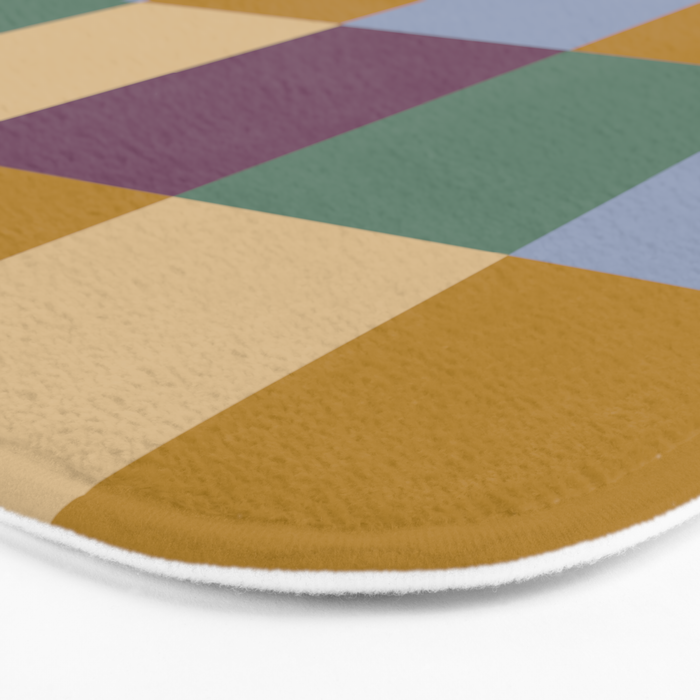 Bold Retro Checks Pattern - Large XIV Bath Mat Gallery Image 3
