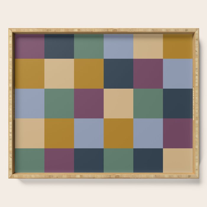 Bold Retro Checks Pattern - Large XIV Serving Tray Gallery Image 1