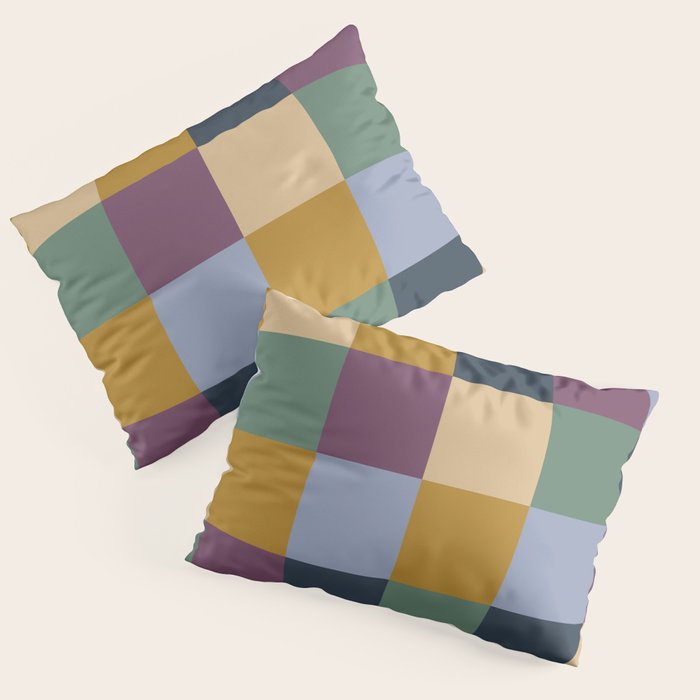 Bold Retro Checks Pattern - Large XIV Pillow Sham Gallery Image 1
