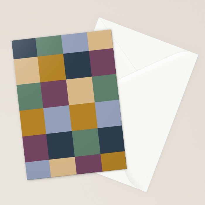 Bold Retro Checks Pattern - Large XIV Stationery Card Gallery Image 2