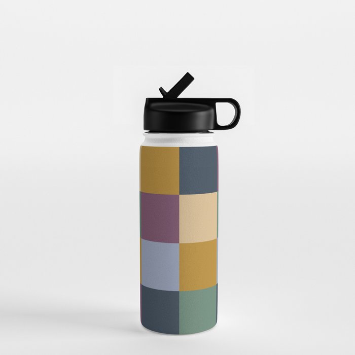 Bold Retro Checks Pattern - Large XIV Water Bottle Gallery Image 1