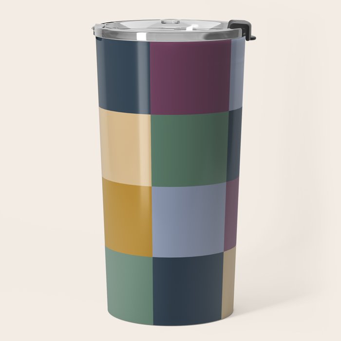 Bold Retro Checks Pattern - Large XIV Travel Mug Gallery Image 2