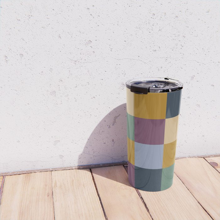 Bold Retro Checks Pattern - Large XIV Travel Mug Gallery Image 4
