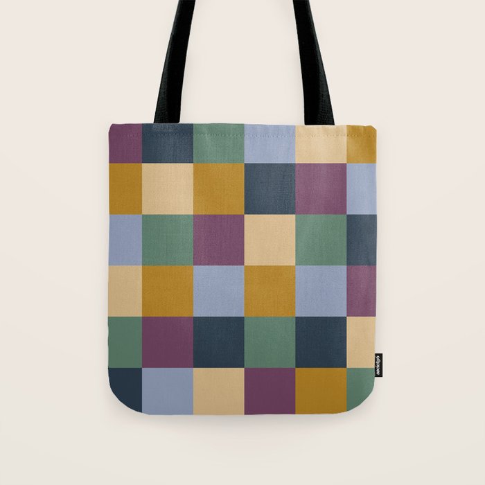 Bold Retro Checks Pattern - Large XIV Tote Bag Gallery Image 1