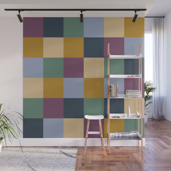 Bold Retro Checks Pattern - Large XIV Wall Mural Gallery Image 1