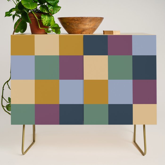 Bold Retro Checks Pattern - Large XIV Credenza Gallery Image 1