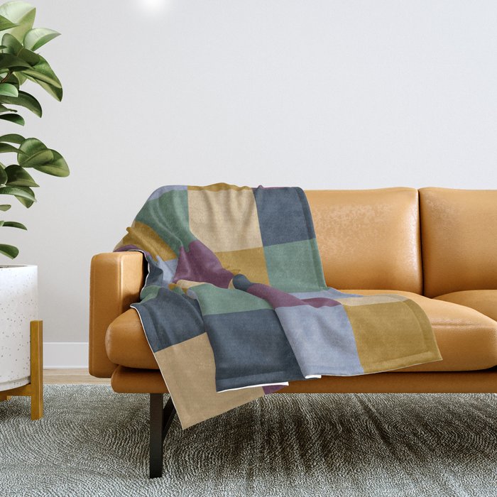 Bold Retro Checks Pattern - Large XIV Throw Blanket Gallery Image 1