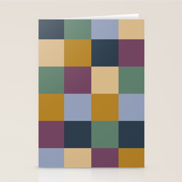 Bold Retro Checks Pattern - Large XIV Stationery Card Gallery Image 2