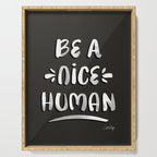 Be a Nice Human - White Type on Black Palette Serving Tray Gallery Image 1