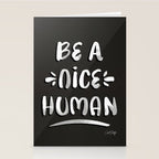Be a Nice Human - White Type on Black Palette Stationery Card Gallery Image 2