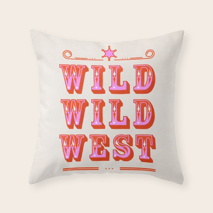 Wild Wild West Cowboy Typography Throw Pillow Gallery Image 6