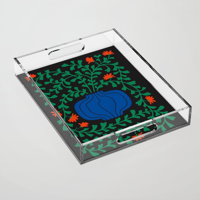 Summer Bloom: Midnight Rain Forest Acrylic Tray Gallery Image 1