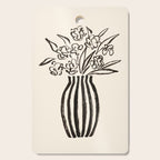 Stripe Flower Vase - Black and White Cutting Board Gallery Image 1