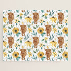 Sunflower Floral Highland Cow Jigsaw Puzzle Gallery Image 1