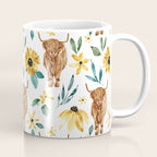 Sunflower Floral Highland Cow Coffee Mug Gallery Image 1