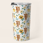 Sunflower Floral Highland Cow Travel Mug Gallery Image 3