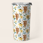 Sunflower Floral Highland Cow Travel Mug Gallery Image 2