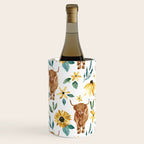Sunflower Floral Highland Cow Wine Chiller Gallery Image 2
