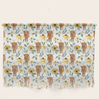 Sunflower Floral Highland Cow Wall Hanging Gallery Image 1