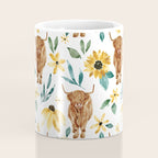Sunflower Floral Highland Cow Coffee Mug Gallery Image 4