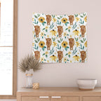Sunflower Floral Highland Cow Wall Tapestry Gallery Image 2