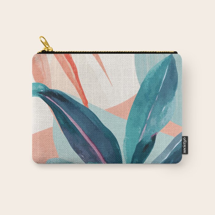 Abstract Art Tropical Leaves 15 Carry All Pouch Gallery Image 1