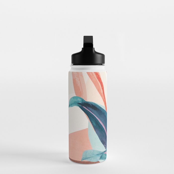Abstract Art Tropical Leaves 15 Water Bottle Gallery Image 3