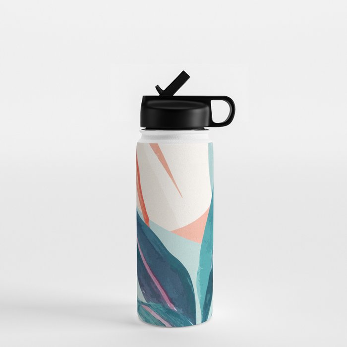 Abstract Art Tropical Leaves 15 Water Bottle Gallery Image 1