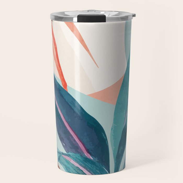 Abstract Art Tropical Leaves 15 Travel Mug Gallery Image 1