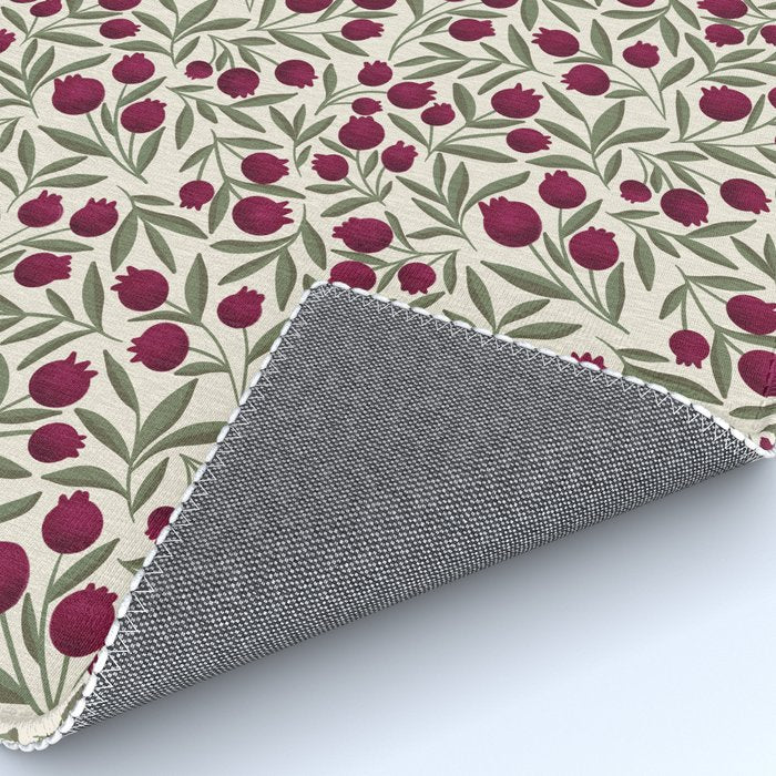 Modern Pomegranate for Rosh Hashanah Red and Green Rug Gallery Image 4