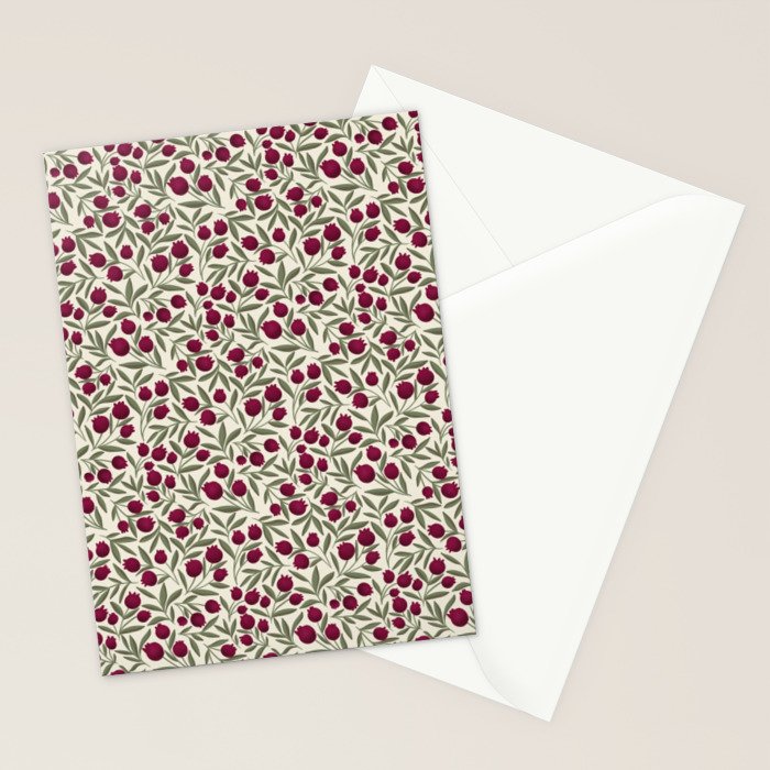 Modern Pomegranate for Rosh Hashanah Red and Green Stationery Card Gallery Image 2