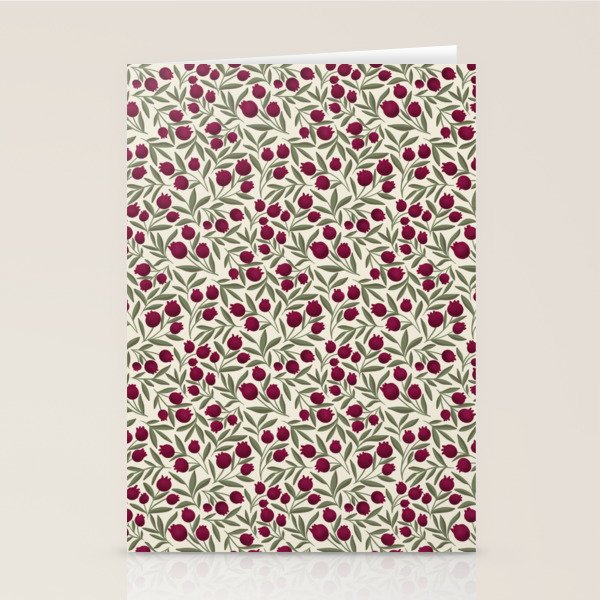 Modern Pomegranate for Rosh Hashanah Red and Green Stationery Card Gallery Image 2