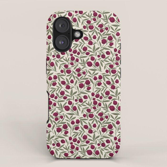 Modern Pomegranate for Rosh Hashanah Red and Green iPhone Case