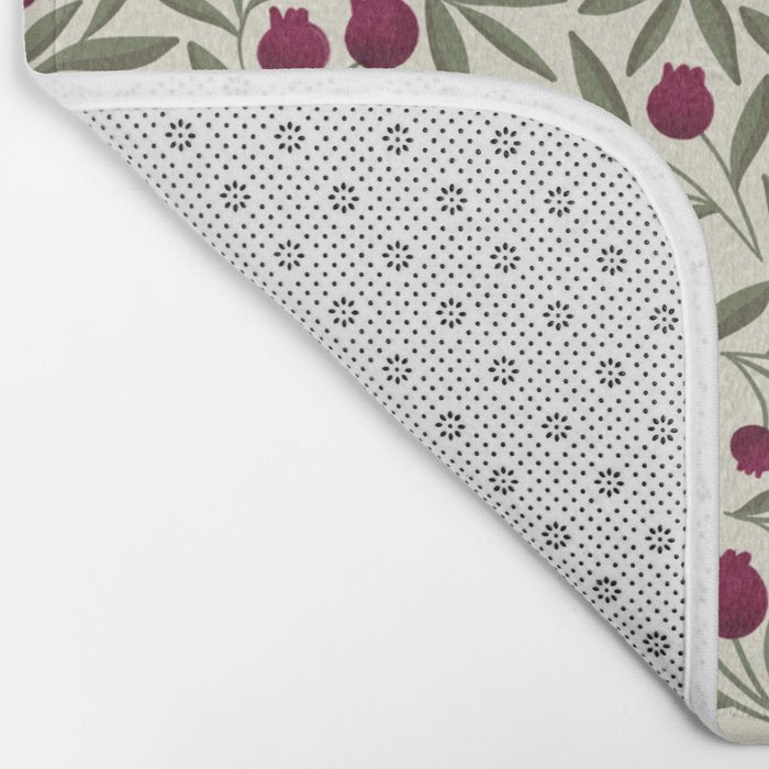 Modern Pomegranate for Rosh Hashanah Red and Green Bath Mat Gallery Image 2