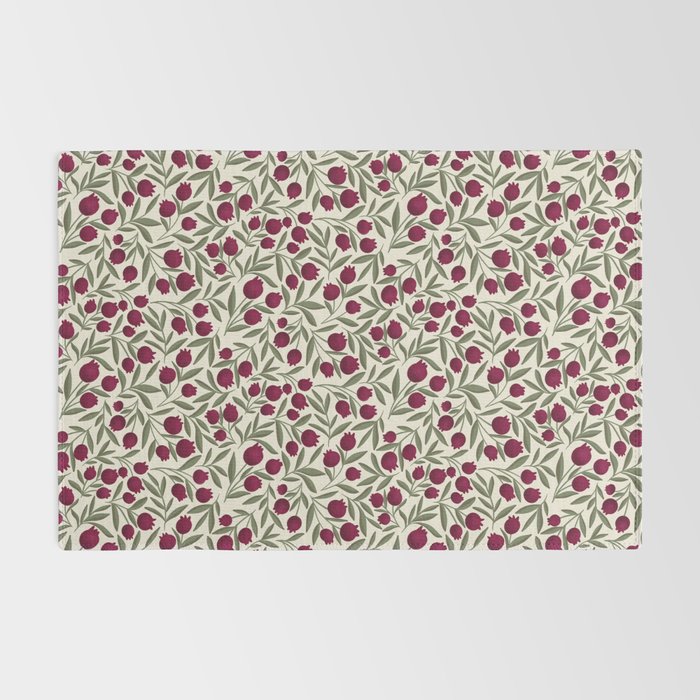 Modern Pomegranate for Rosh Hashanah Red and Green Rug Gallery Image 2