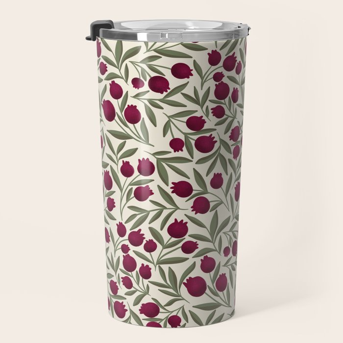 Modern Pomegranate for Rosh Hashanah Red and Green Travel Mug Gallery Image 3