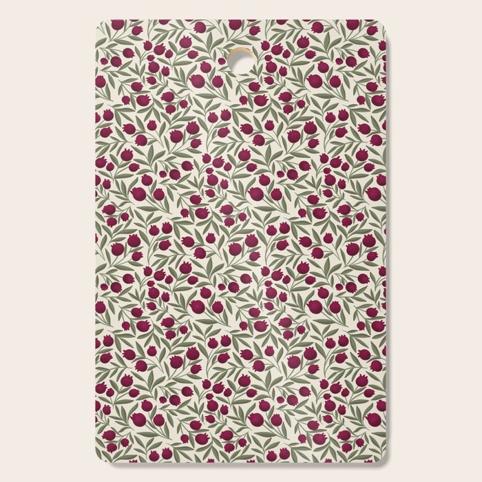 Modern Pomegranate for Rosh Hashanah Red and Green Cutting Board Gallery Image 1