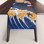 Shiba Inu The Great Wave in Night Table Runner Gallery Image 1
