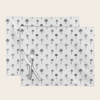 Black and white palm tree beach doodle pattern Placemat Gallery Image 1