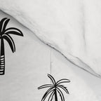 Black and white palm tree beach doodle pattern Comforter Gallery Image 4