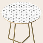 Black and white palm tree beach doodle pattern Side Table Gallery Image 2