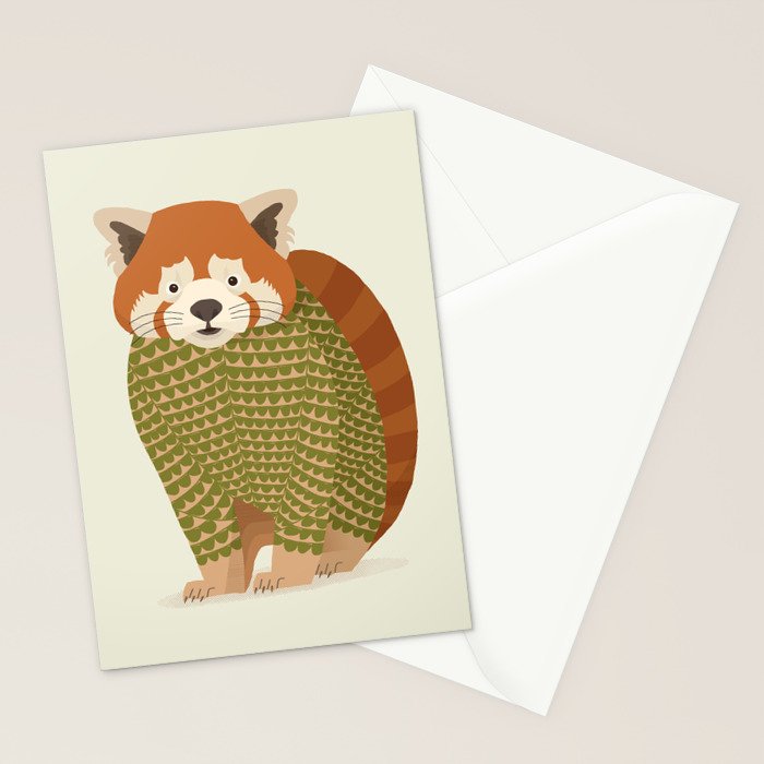 Whimsical Red Panda Stationery Card Gallery Image 2