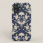 Victorian Botanicals Cornflower In Navy Blue iPhone Case Gallery Image 1