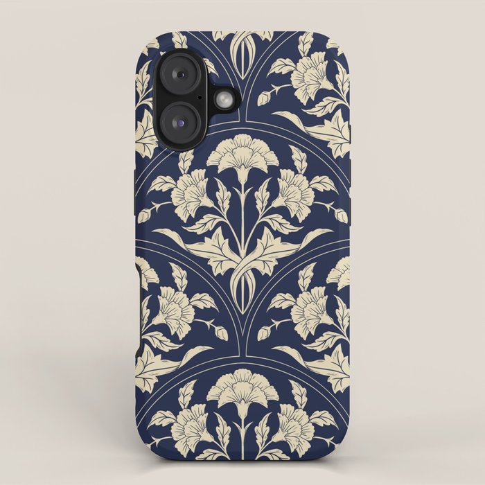 Victorian Botanicals Cornflower In Navy Blue iPhone Case Gallery Image 1
