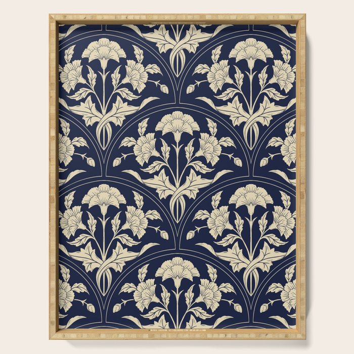 Victorian Botanicals Cornflower In Navy Blue Serving Tray Gallery Image 1