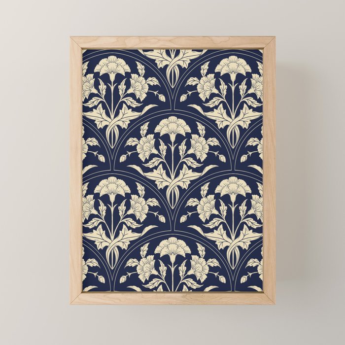 Victorian Botanicals Cornflower In Navy Blue Mini Art Print Gallery Image 1