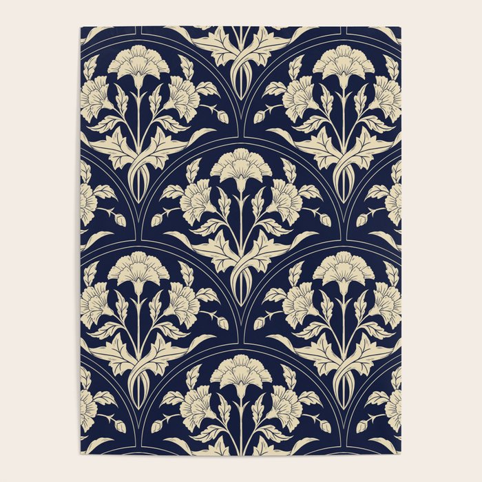 Victorian Botanicals Cornflower In Navy Blue Poster Gallery Image 4